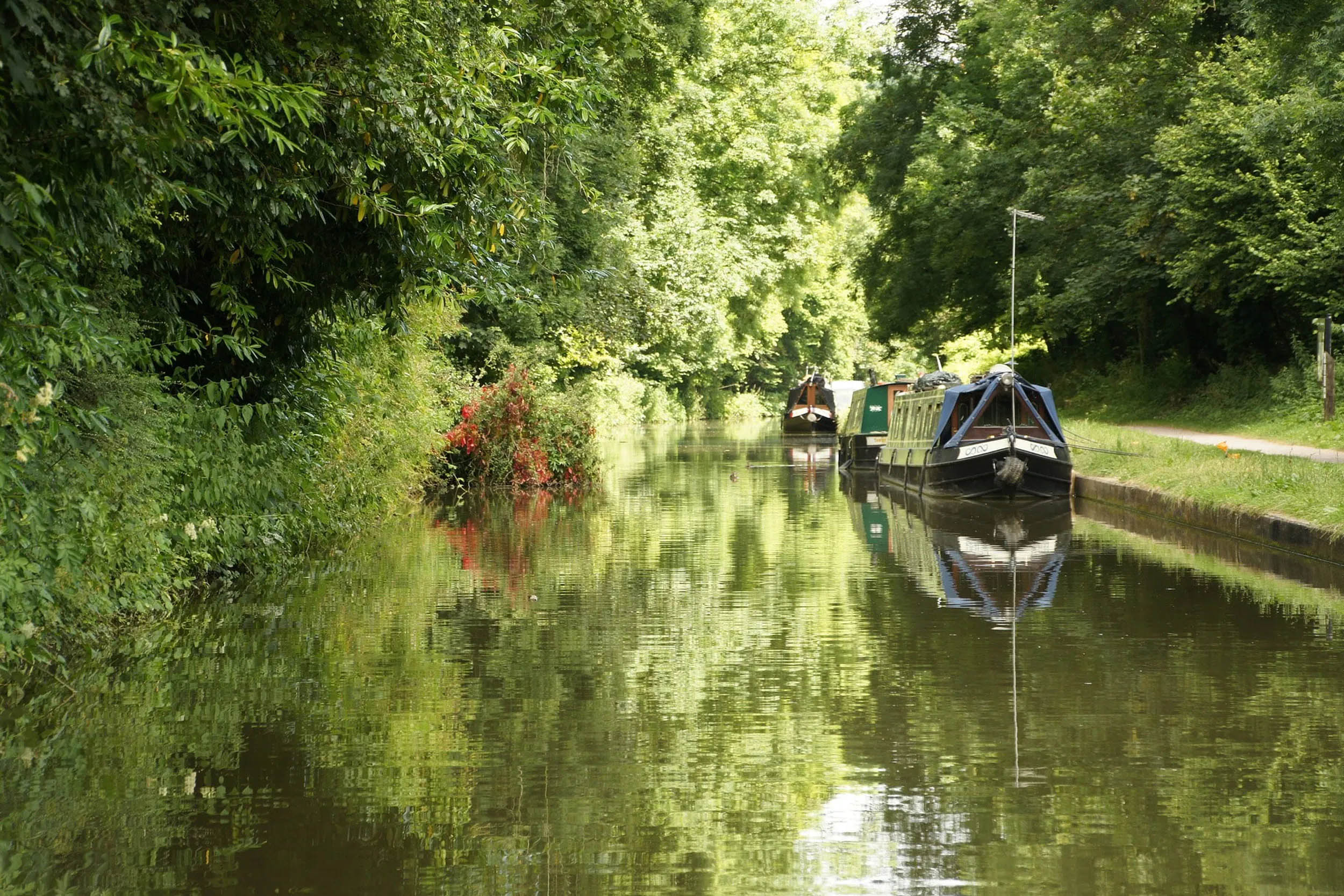 A canal boat on the canal