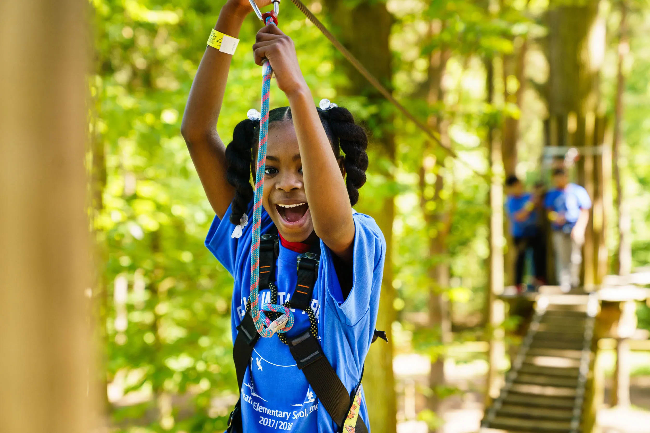 A child at Go Ape