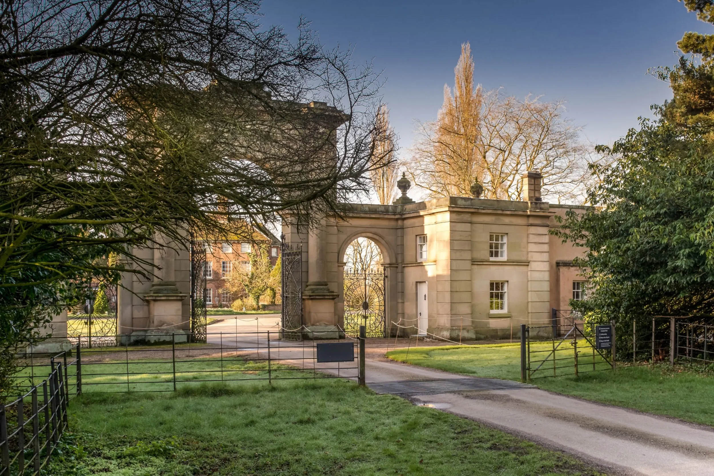 Front gates at Attingham Park